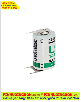 Saft LS14250 (chân thép hàn); Pin nuôi nguồn PLC Saft LS14250 lithium 3.6v 1/2AA 1200mAh _Xuất xứ Pháp